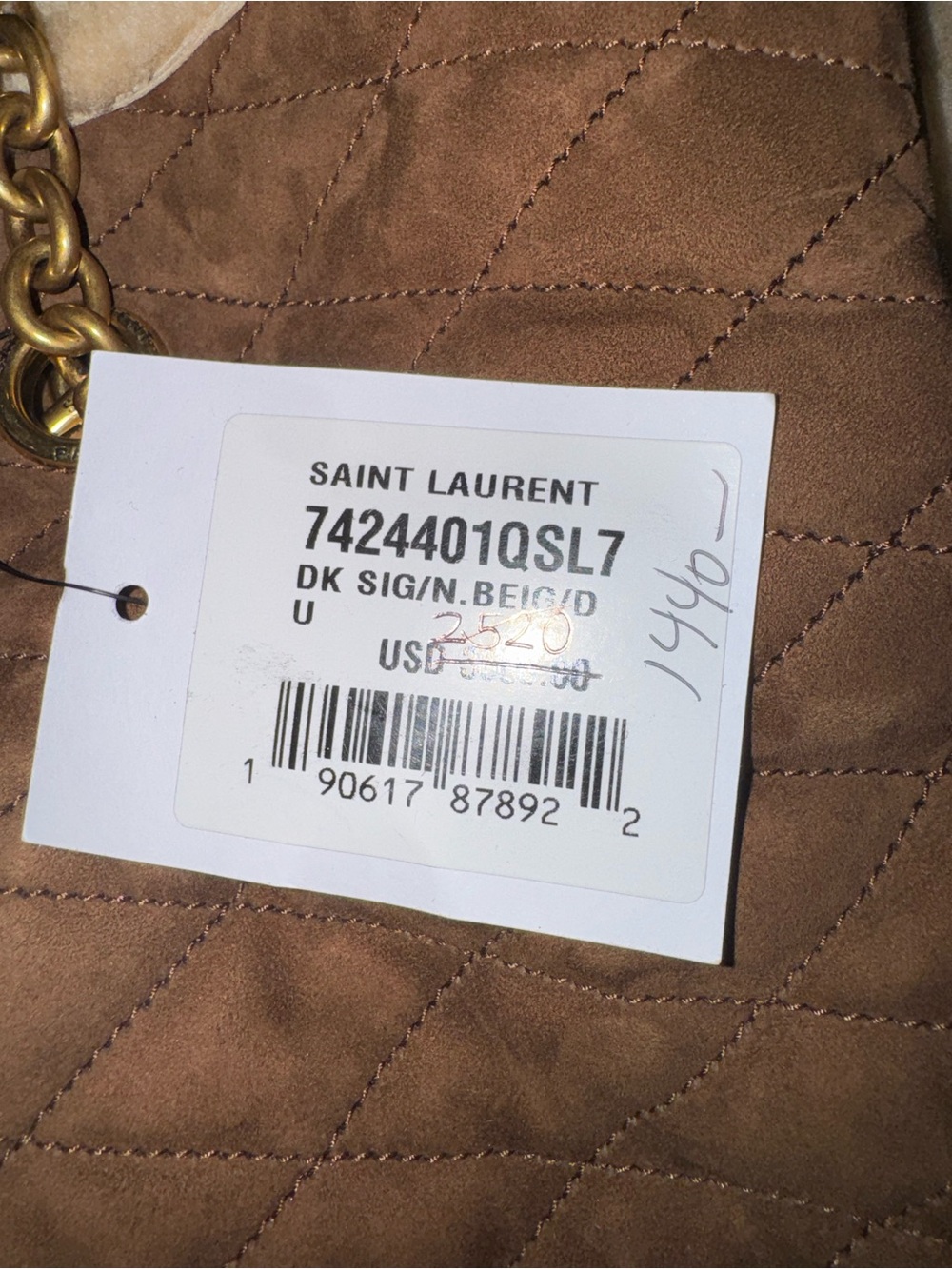 New Saint Laurent Le Pochon Genuine Shearling Trim Shoulder Bag - Picture 4 of 9